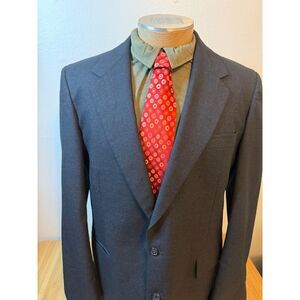 Vintage Hertling for Nordstrom Pure Wool Blazer Jacket Mens 46L Charcoal Gray